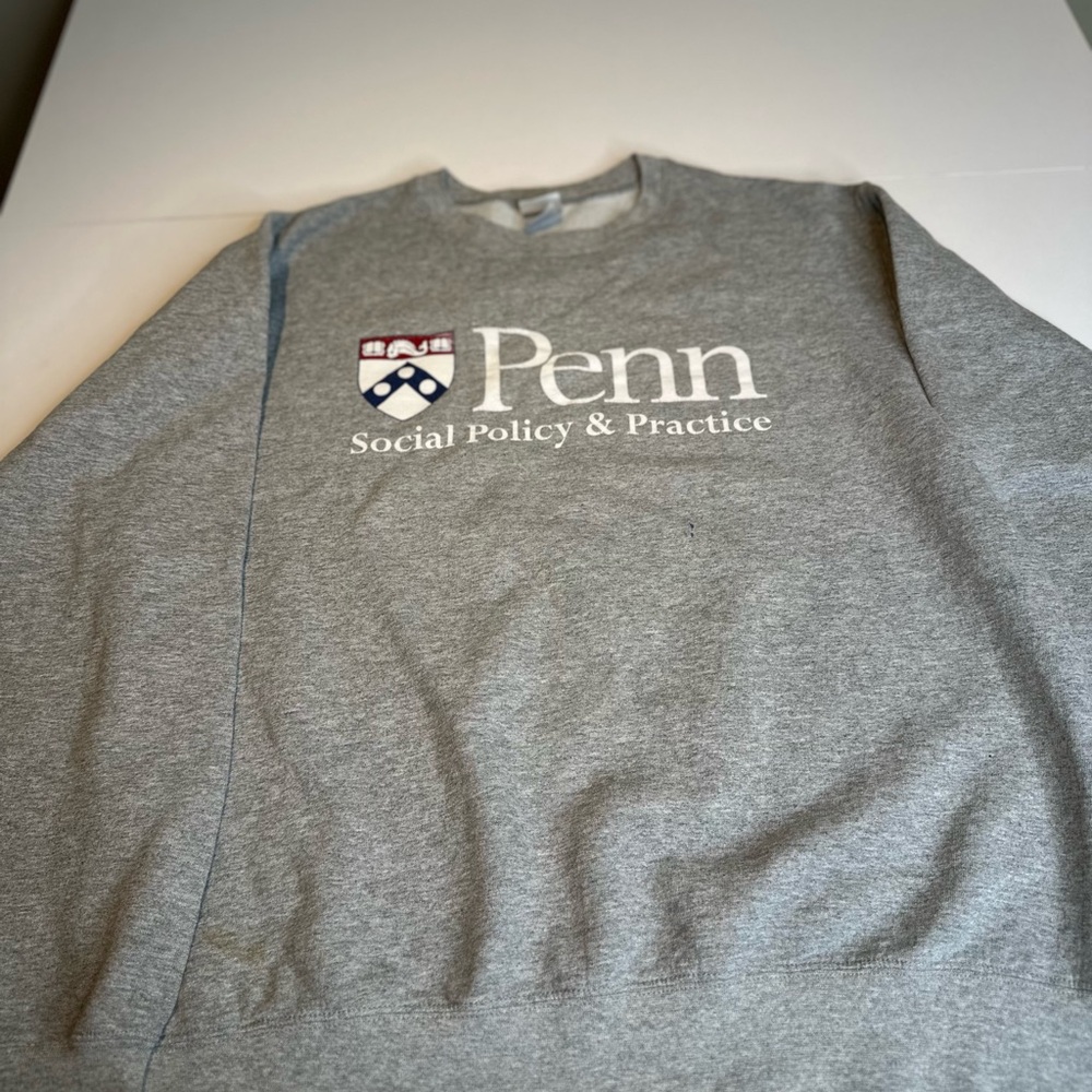 Port and Company Gray Penn Social Policy & Practice Crewneck Sweatshirt